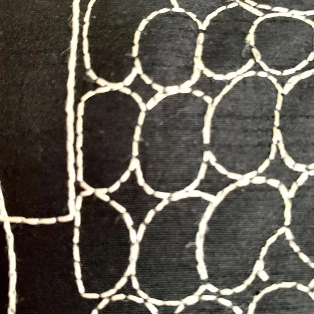Black‎ Pillow With Cream Embroidered Threads